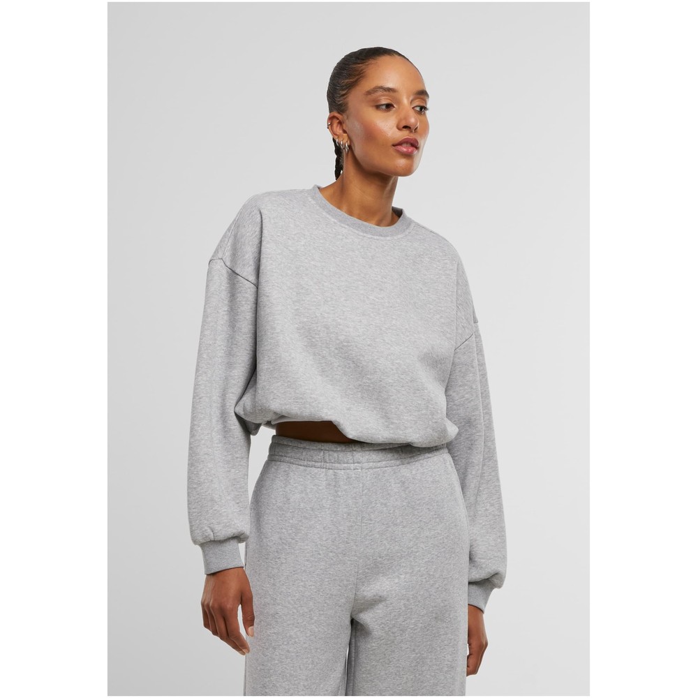 Urban Classics - Cropped Gathered Sweatshirt - Grau